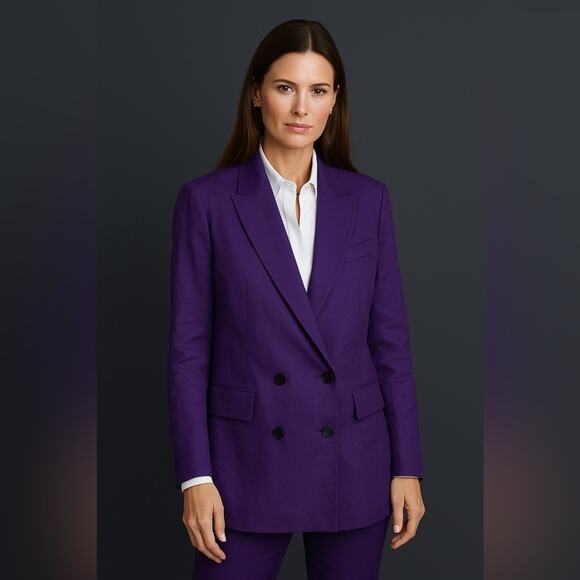 Theory Purple Piazza Jacket in Good Linen Size 12 - Picture 1 of 8
